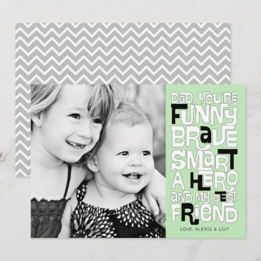 Couleur dans la carte de Fête des pères papa (Devant / Derrière)