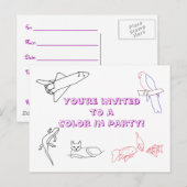 Couleur dans les invitations de fête d'anniversair (Devant / Derrière)