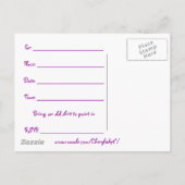 Couleur dans les invitations de fête d'anniversair (Dos)