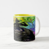 Couleur dans l'obscurité Mug à café à deux tons (Devant droit)