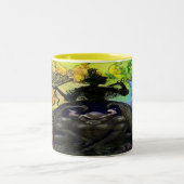 Couleur dans l'obscurité Mug à café à deux tons (Centre)