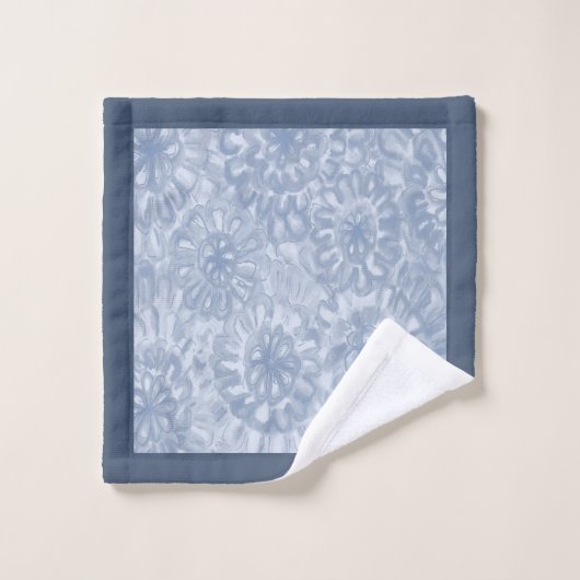 Couleur d'aquarelle bleu Parfait Matché Fleurs Aff (Gant de toilette)