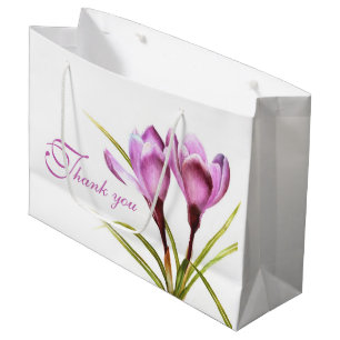 Couleur d'aquarelle de crocus violet merci sac cad