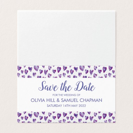 Couleur d'aquarelle du coeur pourpre (Outside Unfolded)