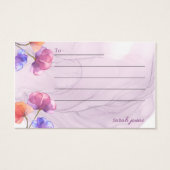 couleur d'aquarelle fleurie violet blanc cartes ca (Devant)