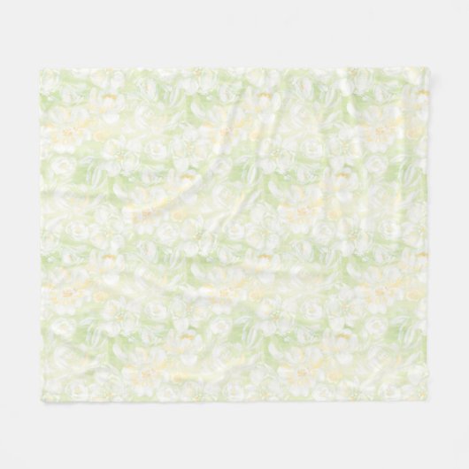 Couleur d'aquarelle fleurs vertes couverture polai (Devant (Horizontal))