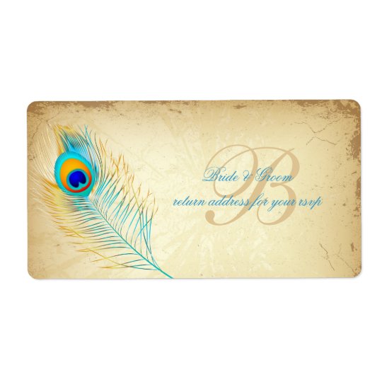 Couleur d'arrière - plan de PixDezines peacock/DIY Étiquette D’expédition