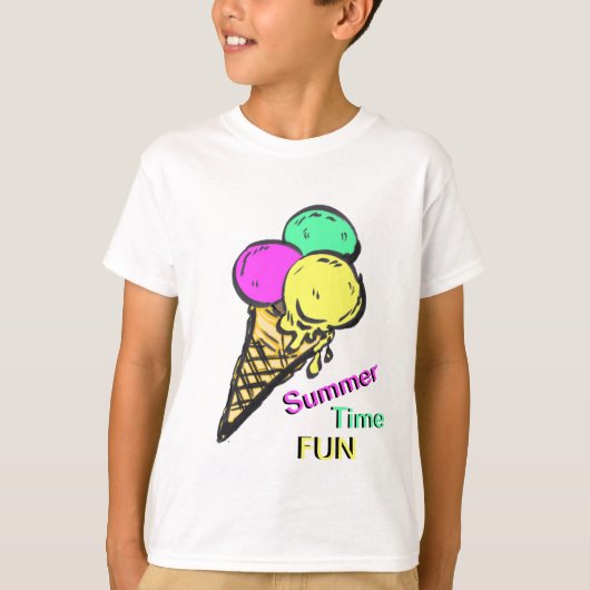 Couleur de crème glacée Temps d'été Fun T-shirt (Devant)