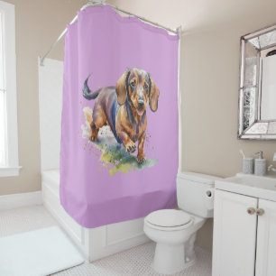 Couleur de l'eau Dachshund Douche rideau