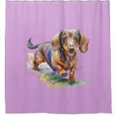 Couleur de l'eau Dachshund Douche rideau (Devant)