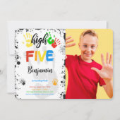 Couleur de l'eau High Five Photo Invitation (Devant)