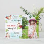 Couleur de l'eau Ladybug Photo Invitation (Debout devant)