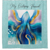 Couleur de l'eau Octopus Douche rideau (Devant)