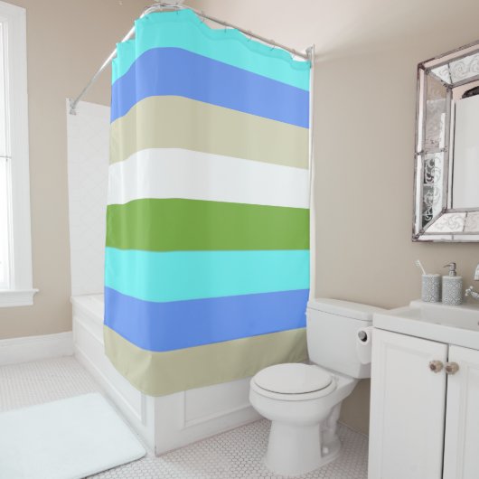 Couleur de plage Sint Maarten rideau de douche (En situation)