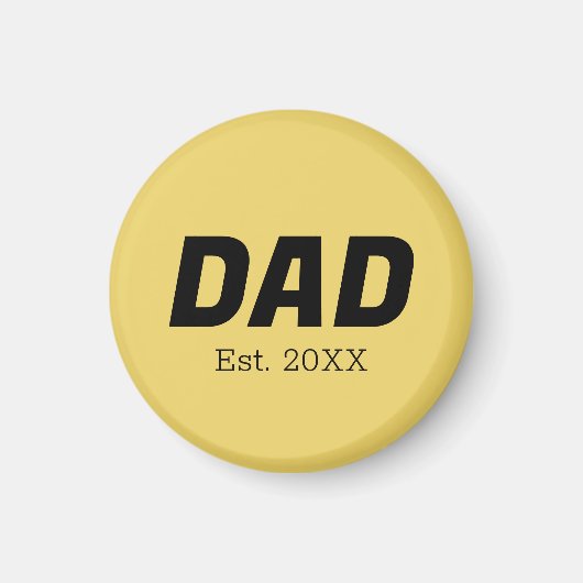 Couleur de tendance - Aimant de papa jaune doux (Devant)