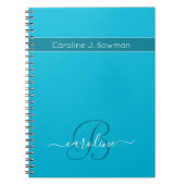 Couleur de tendance - Carnet Personnalisable Cyan (Devant)