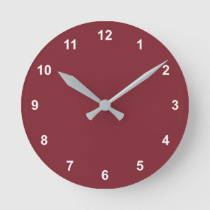 Couleur de tendance - Horloge ronde rouge pourpre 