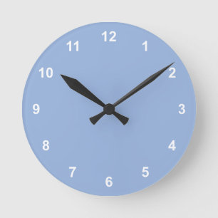 Couleur de tendance - Poudre Bleu Horloge ronde av