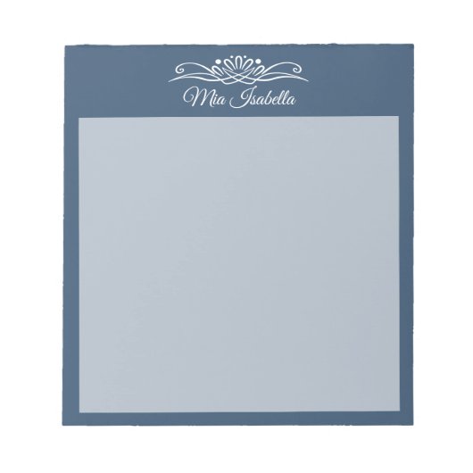 Couleur de tendance Sérieux Bleu Classic Bloc-note (Devant)
