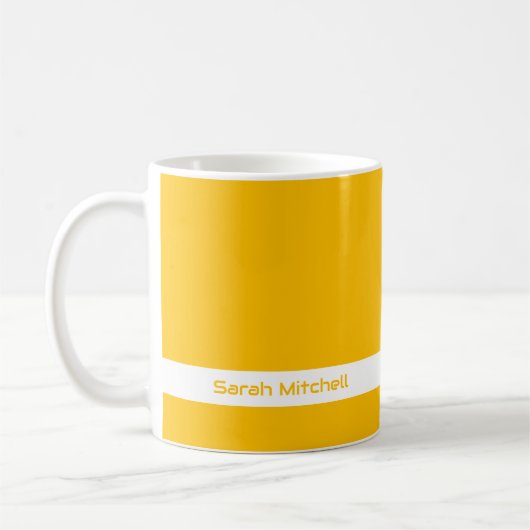 Couleur de tendance - Sunburst Nom Jaune Mug (Gauche)