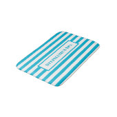 Couleur de tendance — Tapis de bain Spa rayé Cyan (Angle)