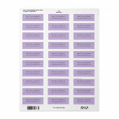Couleur de tendance Violet doux Simple Étiquette d (Feuille entière)
