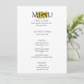 Couleur de tournesol menu mariage rustique (Debout devant)