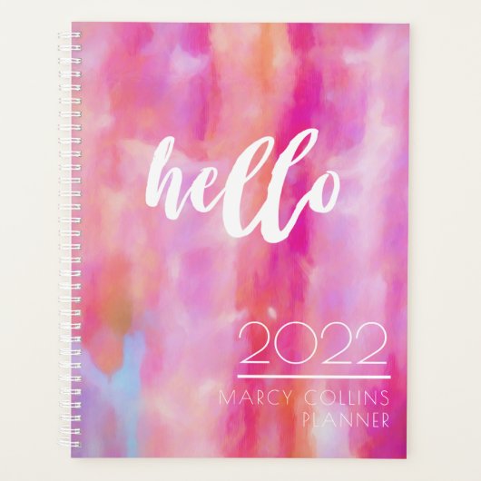 Couleur d'eau Abstraite rose Hello (Devant)