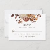 Couleur d'eau blanche Cuivre Floral Wedding RSVP (Devant)