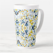 COULEUR D'EAU BLANCHE ET BLEUE MENSONGE LATTE MUG (Angle droit)