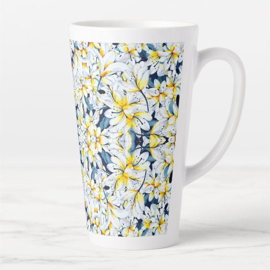 COULEUR D'EAU BLANCHE ET BLEUE MENSONGE LATTE MUG (Droite)