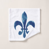 Couleur d'eau blanche peinte à la main Fleur de Li (Gant de toilette)