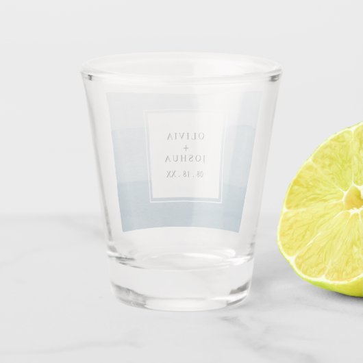 Couleur d'eau bleue Mariage verre (Dos)