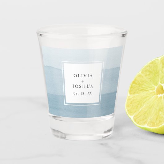 Couleur d'eau bleue Mariage verre (Devant)