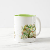 Couleur d'eau douce vert Cactus succulent mug (Devant droit)