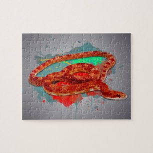 Couleur d'eau du serpent à cornes Puzzle couleur 