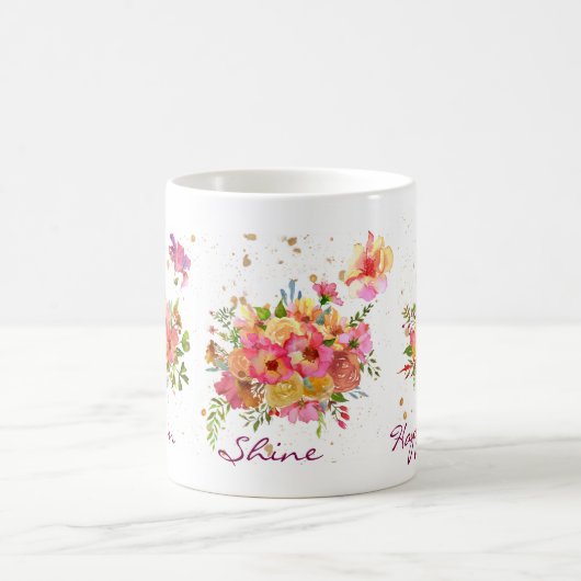 Couleur d'eau Fleur Bright Gold Coffee Mug (Centre)