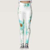Couleur d'eau Leggings floraux (Devant)
