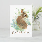Couleur d'eau mignonne lapin lapin Invitation de f (Debout devant)
