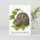 Couleur d'eau mignonne lapin lapin Invitation de f (Debout devant)