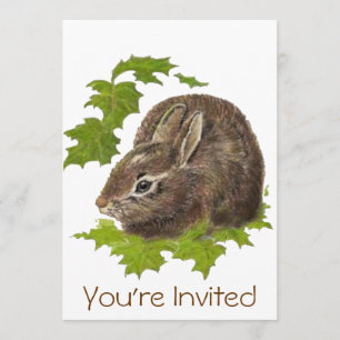 Couleur d'eau mignonne lapin lapin Invitation de f