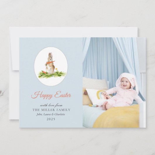 Couleur d'eau mignonne Photos de Pâques Carte de P (Devant)