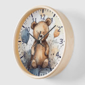 Couleur d'eau mignonne Teddy Bear Horloge (Angle)