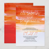 Couleur d'eau moderne douche invitations (Devant / Derrière)