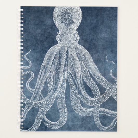Couleur d'eau octopus bleu clair vintage (Devant)