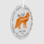 Couleur d'eau personnalisée Fox Baby Premier Noël (devant)