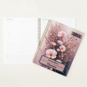 COULEUR D'EAU PINK BLOSSOMS PERSONNALISÉ PLANNER (Devant avec enveloppe)