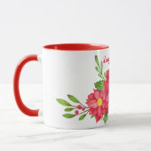 Couleur d'eau Poinsettia café de Noël Mug (Gauche)
