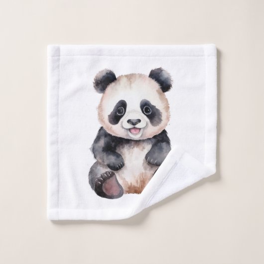 Couleur d'eau pour bébé panda (Gant de toilette)