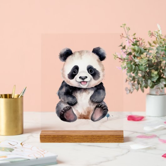 Couleur d'eau pour bébé panda (Mariage)
